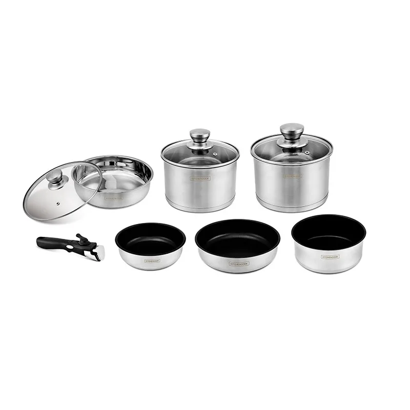 Batterie de cuisine inox anti adhésif 10 Pcs TFI FLEX10 IX de Kitchencook - miniature 2 - Zenkaa