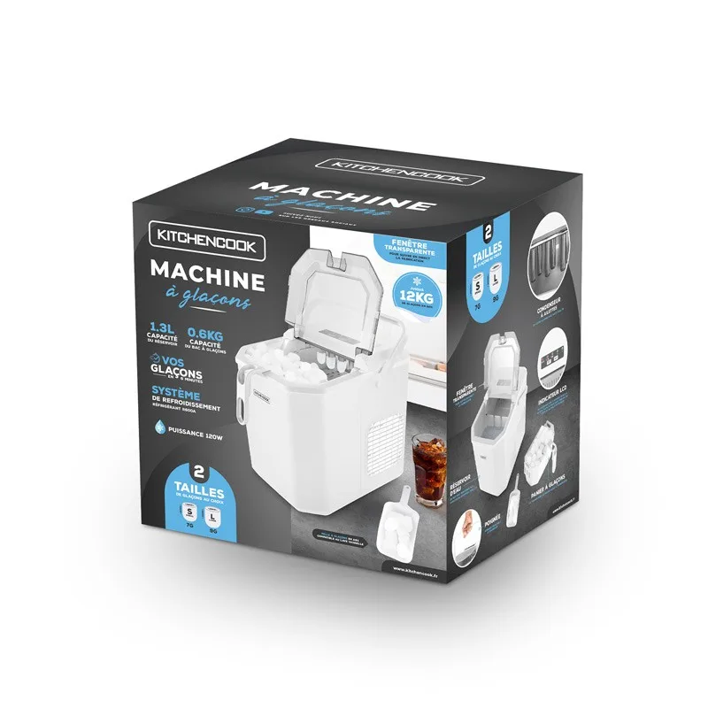 Kitchencook - CUBEO - Machine à glaçons - 12 kg/24 h - 2 tailles - Réservoir 1,3 L - miniature 5 - Zenkaa