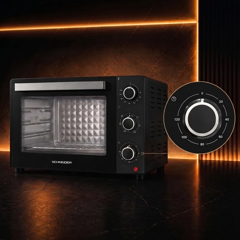 Schneider - SCEO2355MFB - Noir - Four électrique 55 L multifonction - Tournebroche - 1900 W - miniature 9 - Zenkaa