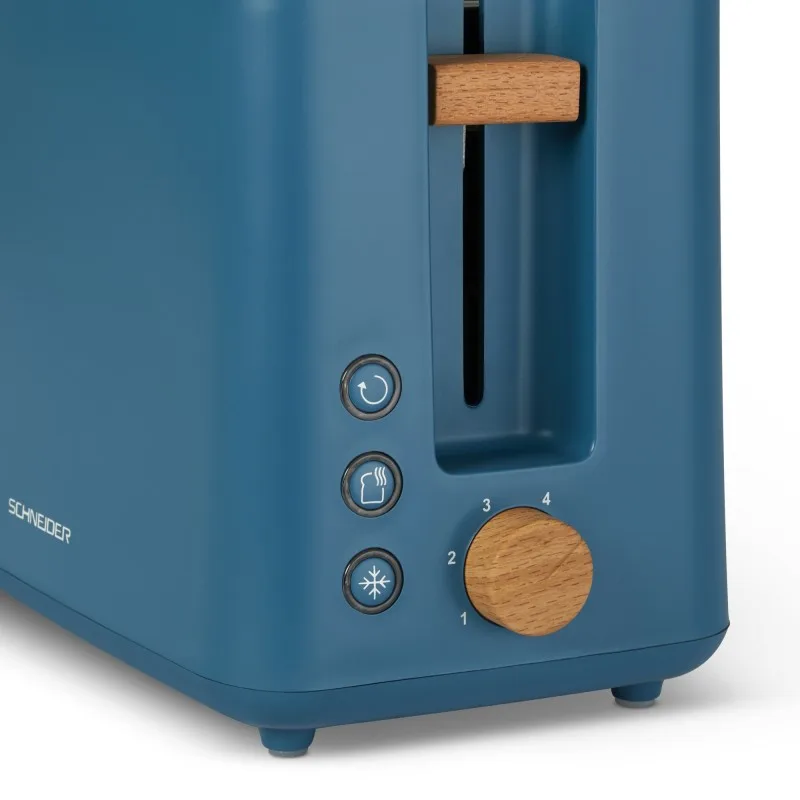 Schneider - SCTON2BL - Bleu pétrole - Grille-pain 2 fentes Fjord - 6 niveaux - 870 W - miniature 3 - Zenkaa