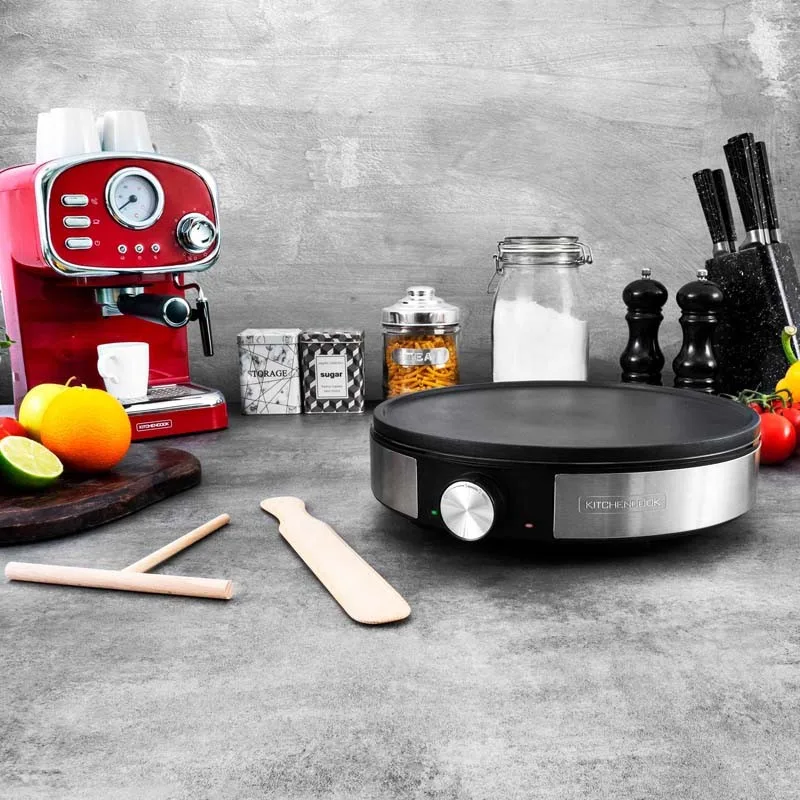 CRÊPIERE ÉLECTRIQUE FONTE D'ALUMINIUM ANTI ADHÉSIF MAXICREPE NX KITCHENCOOK - miniature 4 - Zenkaa