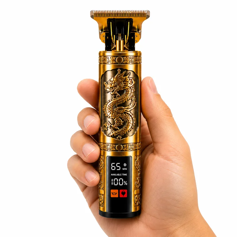 Becker - Dragon Gold - Tondeuse sans fil pour cheveux et barbe pour homme avec écran LED doré - miniature 3 - Zenkaa