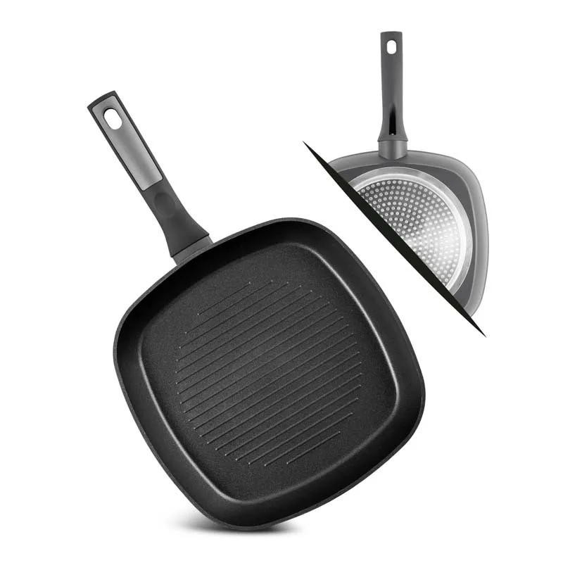 GRILL EN ALUMINIUM FORGÉ 28CM PLATINIUM GRIL28TFI DE DURAND DUPONT - miniature 2 - Zenkaa