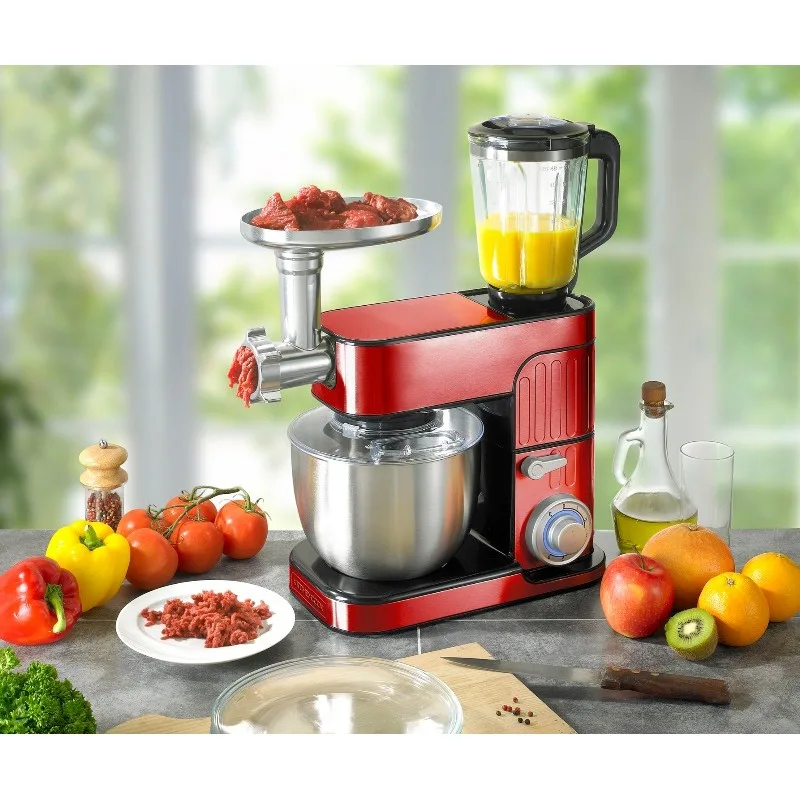 Robot pétrin 5.5L avec hachoir ANTARA PRO rouge Kitchencook - Reconditionné - miniature 3 - Zenkaa