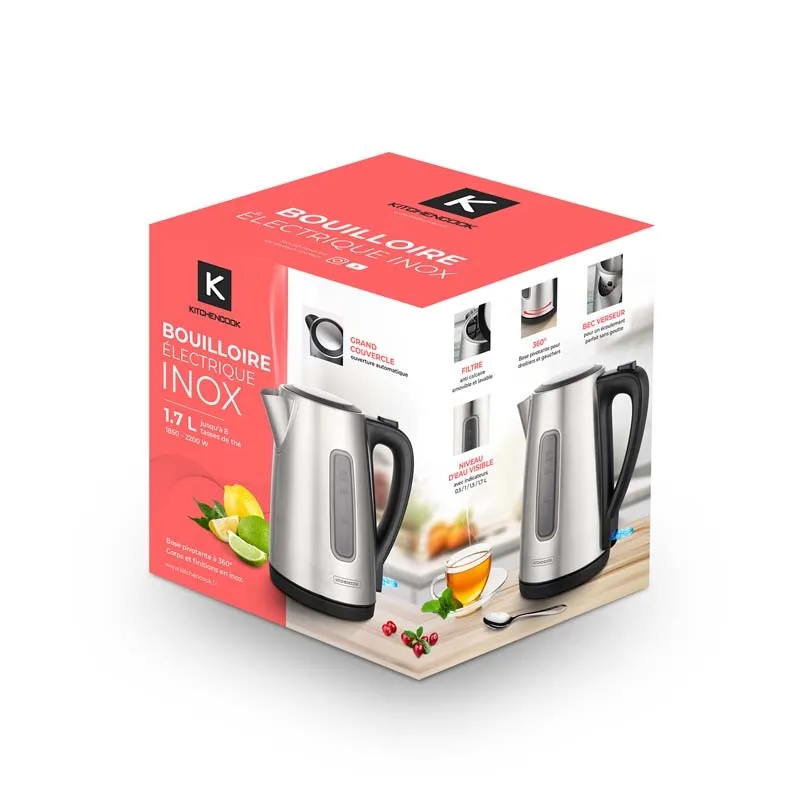 Bouilloire inox avec filtre anti calcaire lavable XTEA Kitchencook - miniature 8 - Zenkaa
