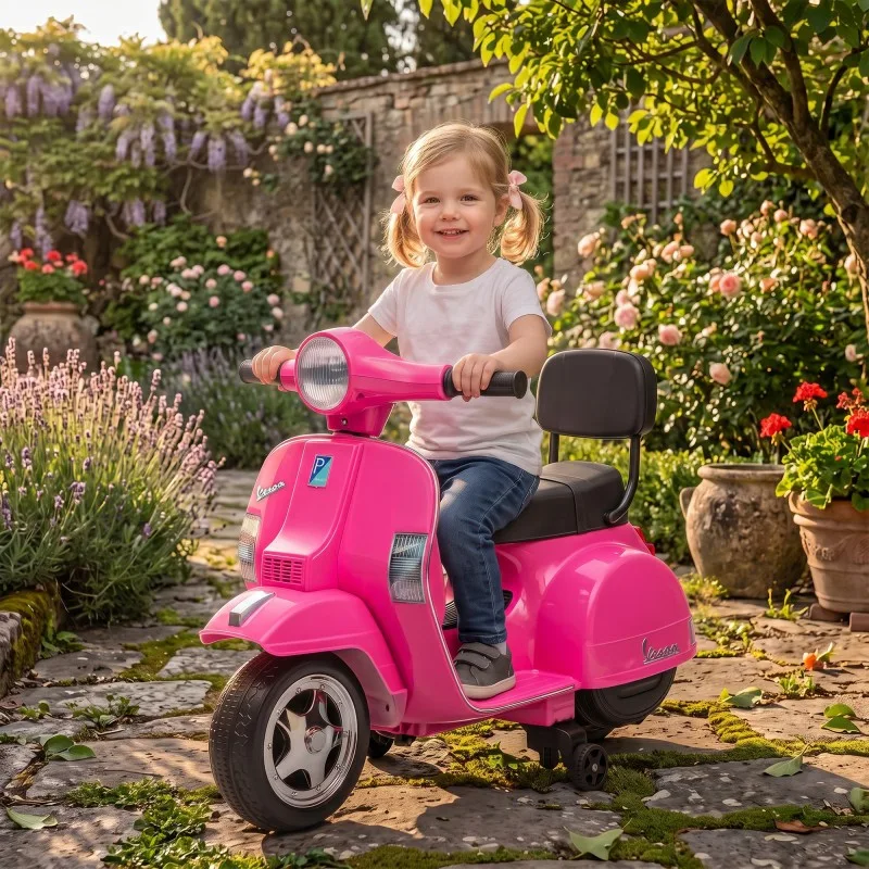 Vespa - PX150 ROSE - Rose - Scooter électrique enfant - Licence officielle - Design Rétro - Marche avant et arrière - miniature 7 - Zenkaa