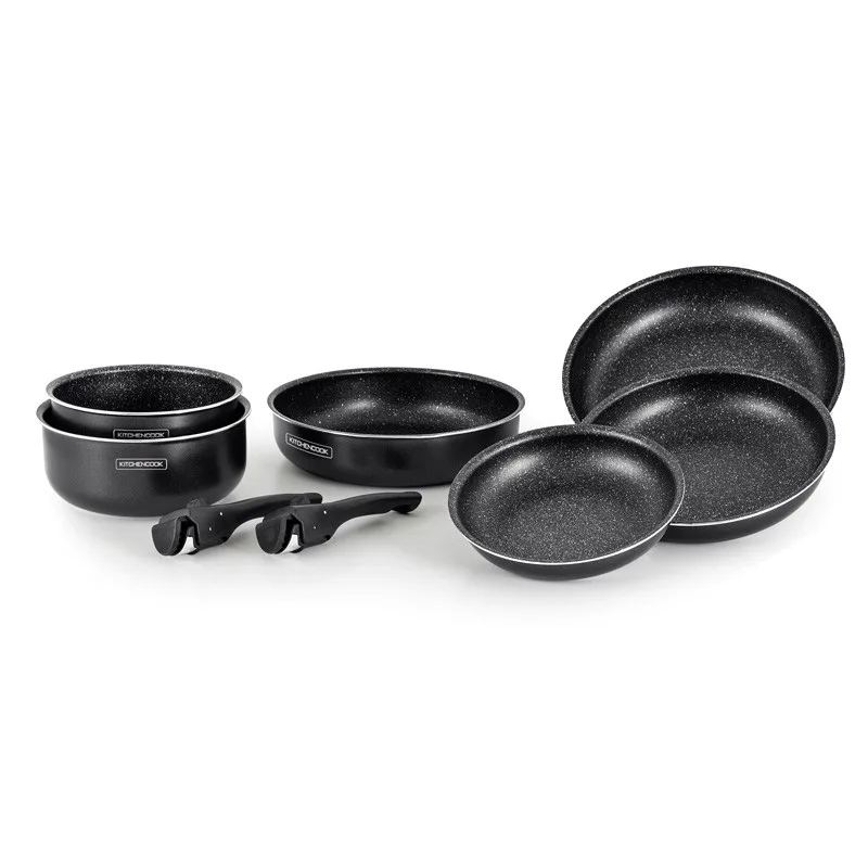 BATTERIE DE CUISINE 8 PCS TFI FLEX8 KITCHENCOOK AVEC POIGNÉE AMOVIBLE - miniature 2 - Zenkaa