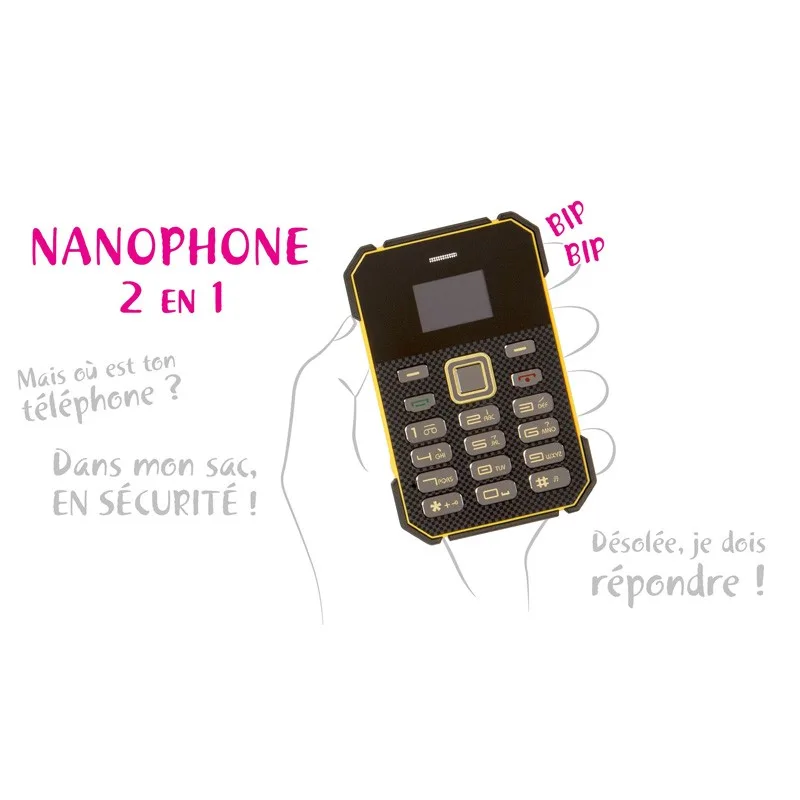 Dynabass - Nanophone - 500 numéros - Micro carte sim - Bluetooth - Composeur - Micro USB - Mains libres - Noir - miniature 2 - Zenkaa