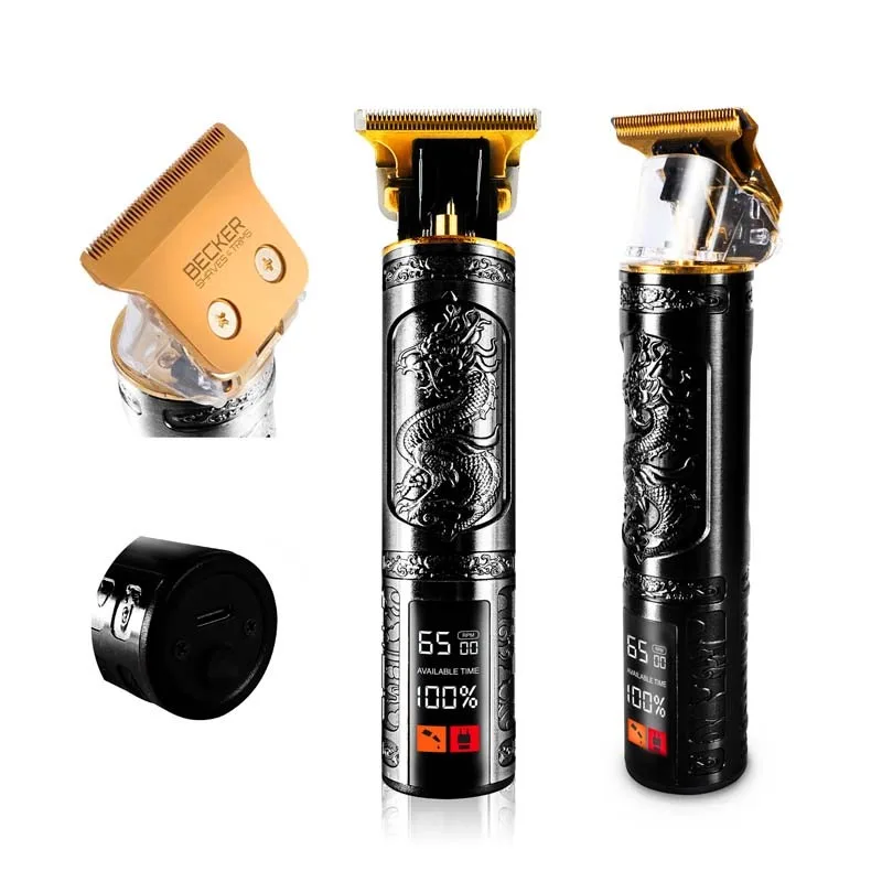 Becker - Dragon Black - Tondeuse sans fil pour cheveux et barbe pour homme avec écran LED noire - miniature 3 - Zenkaa
