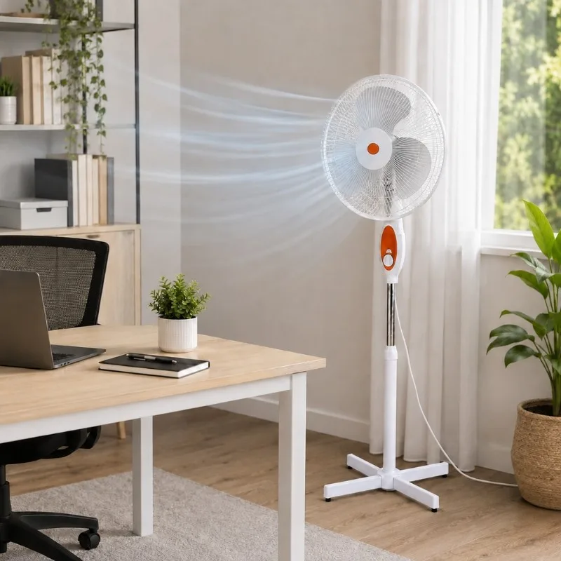 Ventilateur sur pied - Ø 40 cm - 45 W - Orange Blanc - miniature 2 - Zenkaa