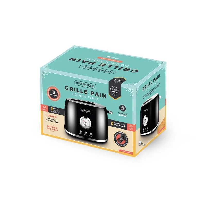 Grille pain style rétro double fentes RETRO TOAST noir Kitchencook - Reconditionné - miniature 9 - Zenkaa