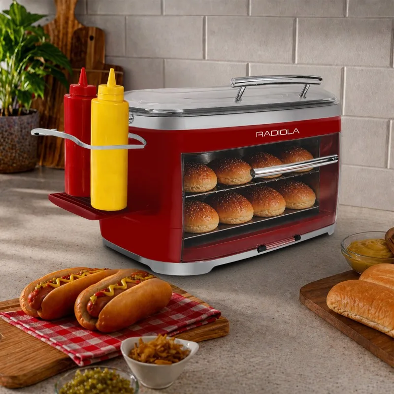 Radiola - DOGDOG RED - Machine à hot-dogs - 5 rouleaux chauffants - Chauffe-pain - 260 W - miniature 4 - Zenkaa