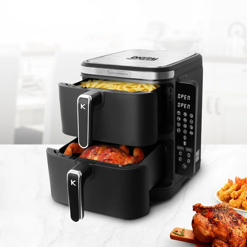 KitchenCook - AIRFLOW 12 - Double friteuse à air verticale 12L - 12 programmes - miniature 4 - Zenkaa
