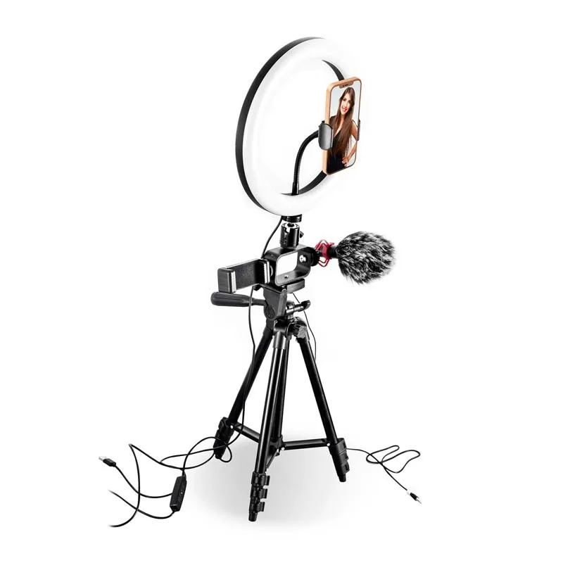 Trépied vlogging avec LED Livestreaming et microphone VLOG 550 Wi Light - miniature 10 - Zenkaa
