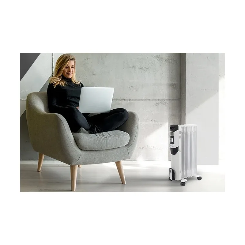 Thomson - THBDH07DPB - Blanc - Radiateur bain d’huile - 1500W - 2 puissances - Thermostat électronique - Écran LCD - miniature 5 - Zenkaa