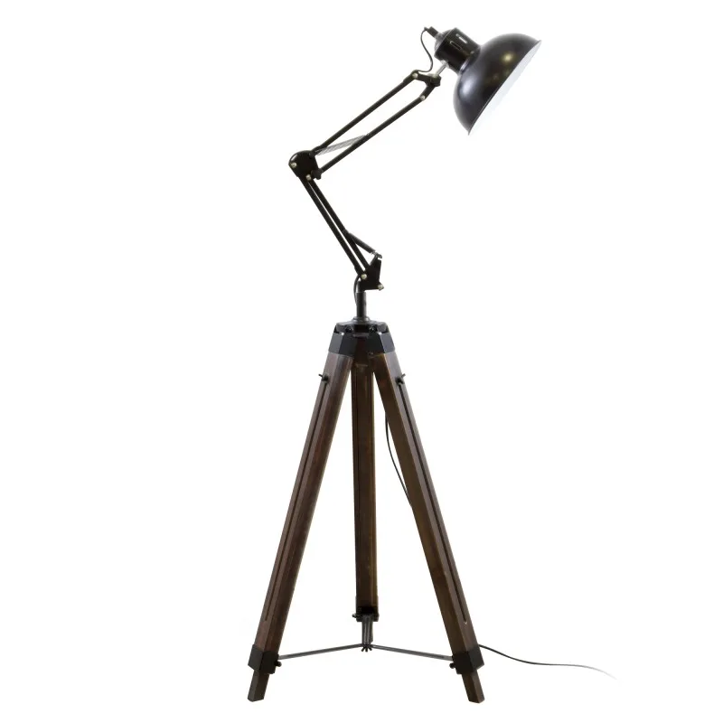 Gasoline - OFFICE Vielli - Lampadaire décoratif - Bois et métal - Pied 170 cm - Abat-jour 20 cm - miniature 4 - Zenkaa