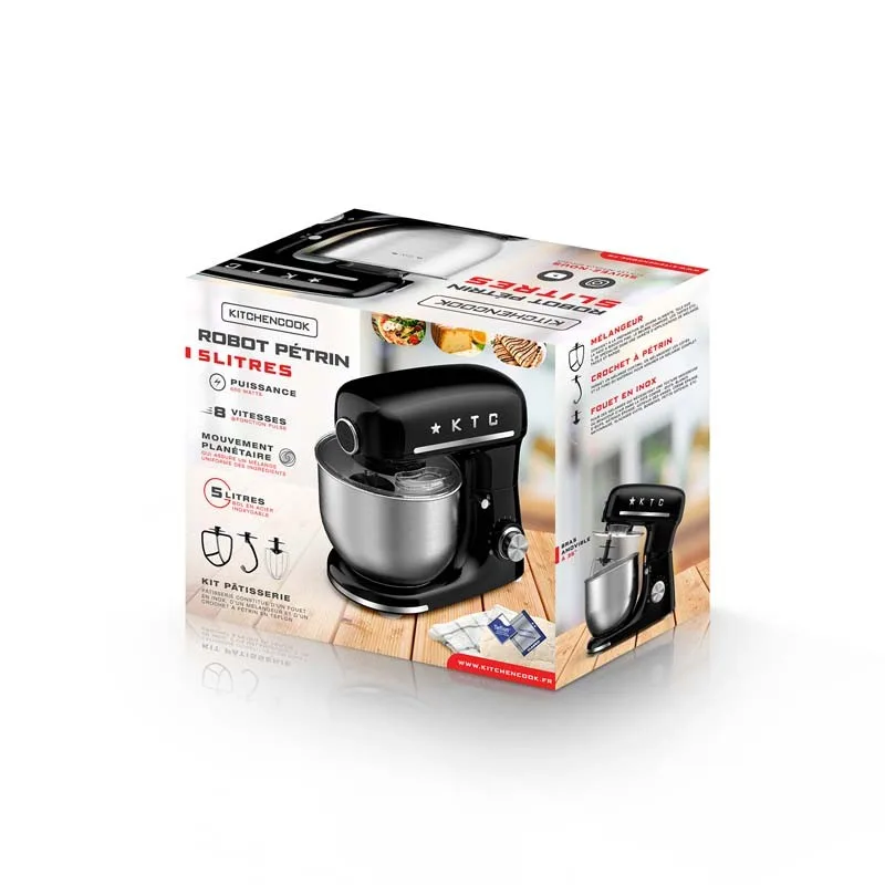 ROBOT PÉTRIN 5L INSPIRON BLACK KITCHENCOOK - miniature 5 - Zenkaa