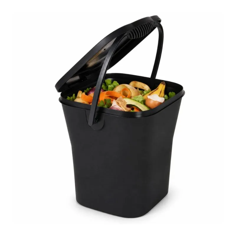 EDA - Poubelle à compost - Gris anthracite - 6 L - Couvercle hermétique - Anse - miniature 2 - Zenkaa