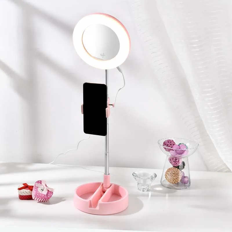Miroir Selfie Avec LED MRR1 Pink De Yoghi - miniature 5 - Zenkaa