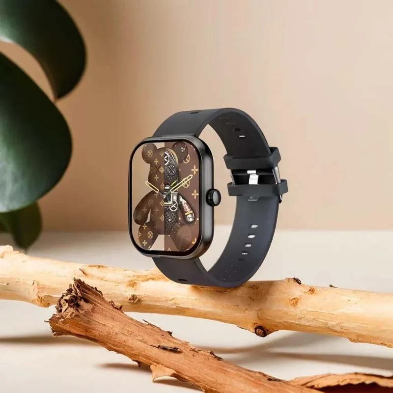 MONTRE CONNECTÉE CADRAN NOIR 2 BRACELETS SILICONE NOIR ET KAKI INWATCH II BLACK ICONIC - miniature 2 - Zenkaa