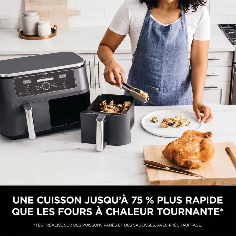 Ninja - AF400EU - Noir Argent - Friteuse sans huile double tiroir 9,5L - 6 programmes - miniature 3 - Zenkaa
