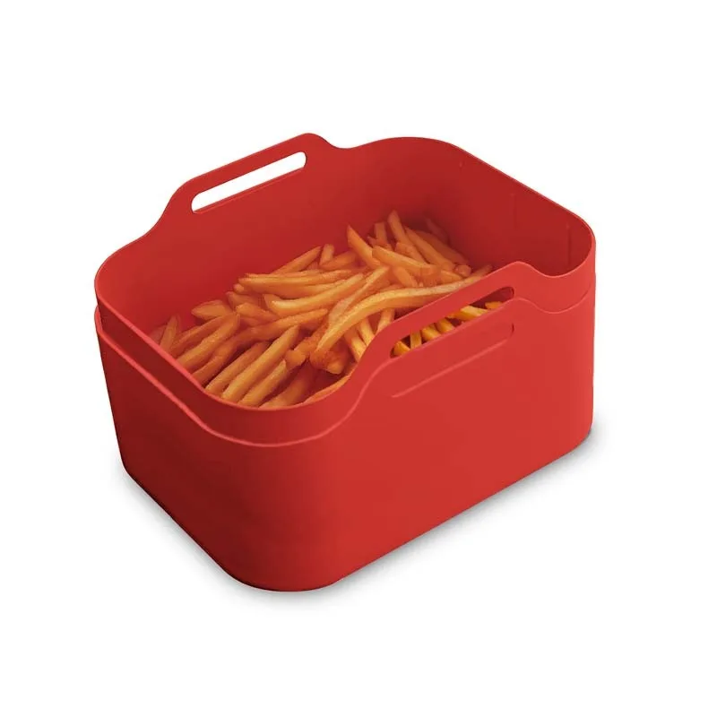 Kitchencook - SILPOT2 RED - Lot de 2 paniers cuisson silicone Air Fryer - miniature 5 - Zenkaa