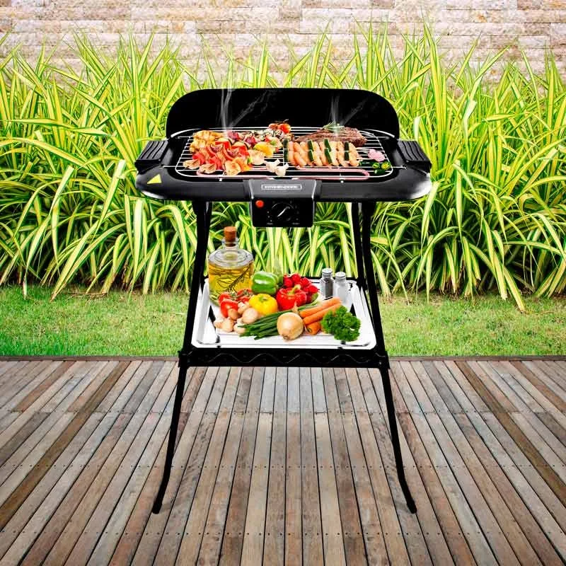 Kitchencook - XBBQ 36 - Barbecue électrique sur pieds - 2000 W - Thermostat réglable - miniature 2 - Zenkaa