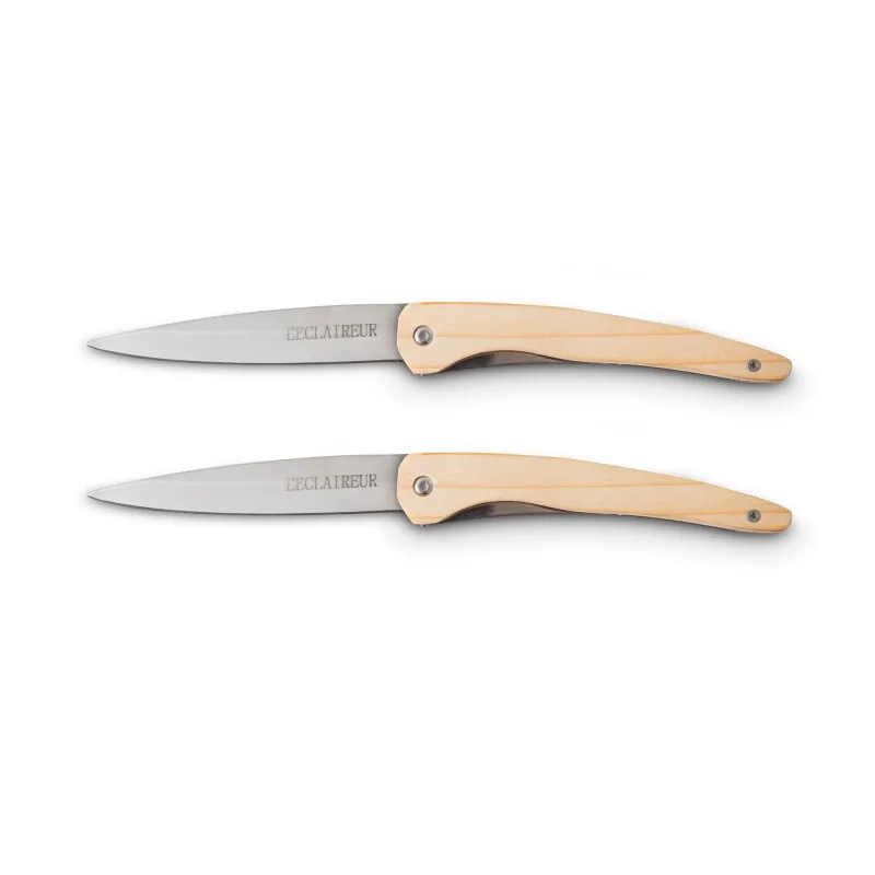 Lot De 2 Couteaux De Poche Bois LOT2 AVENTURIER BOIS GENEVRIER - Zenkaa