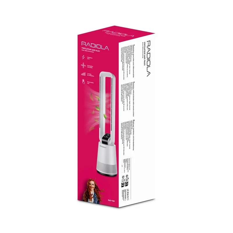 Radiola - RAD-V100 - Blanc - Ventilateur sans pales - 3 vitesses - Télécommande - miniature 6 - Zenkaa