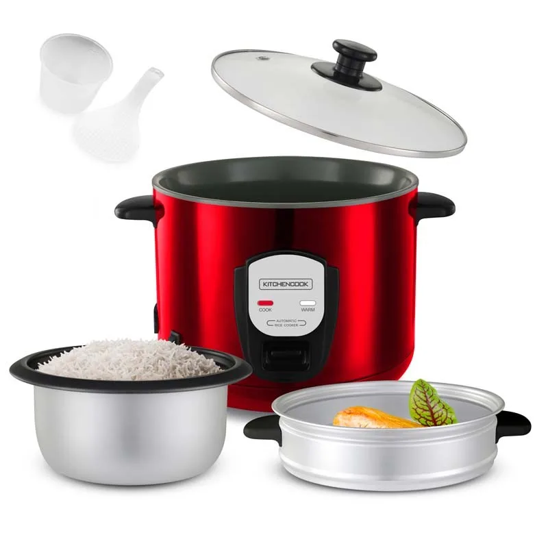 Cuiseur à riz de 1,8 L rouge avec panier vapeur JAPAN X RED de Kitchencook - miniature 4 - Zenkaa
