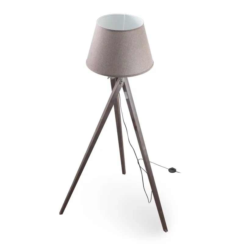 GASOLINE - Lampadaire trépied - Bois pin - Abat-jour coton & polyester - Hauteur 150 cm - miniature 2 - Zenkaa