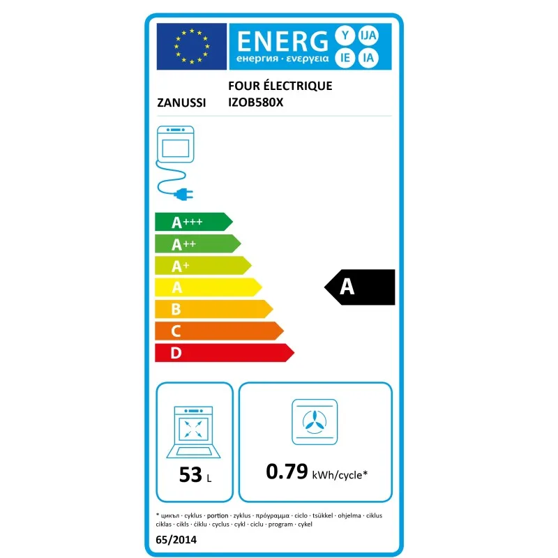 Zanussi - IZOB580X - Gris - Four encastrable 53 L multifonction - Classe A - 2500 W - miniature 3 - Zenkaa