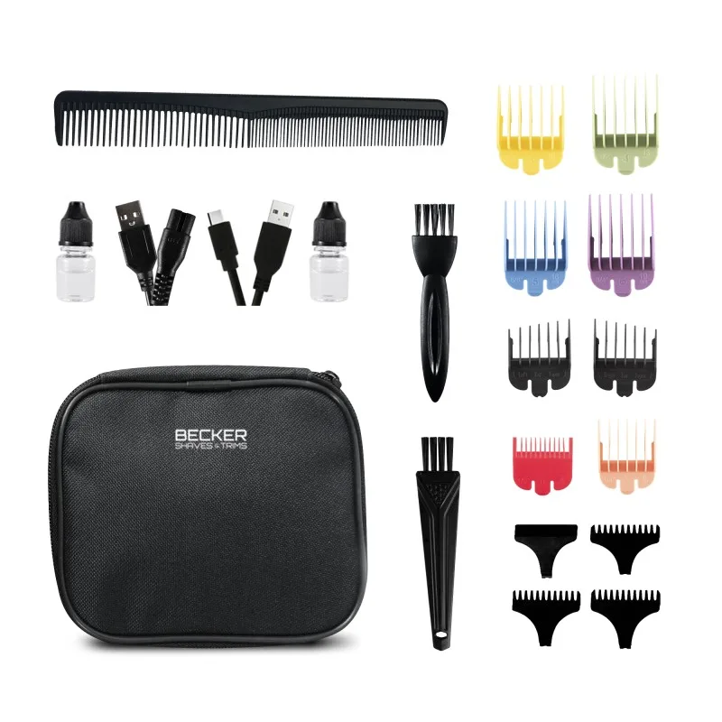 Kit 2 tondeuses Barbe et Cheveux Homme Sans Fil avec trousse de voyage Strim XP Becker - miniature 9 - Zenkaa