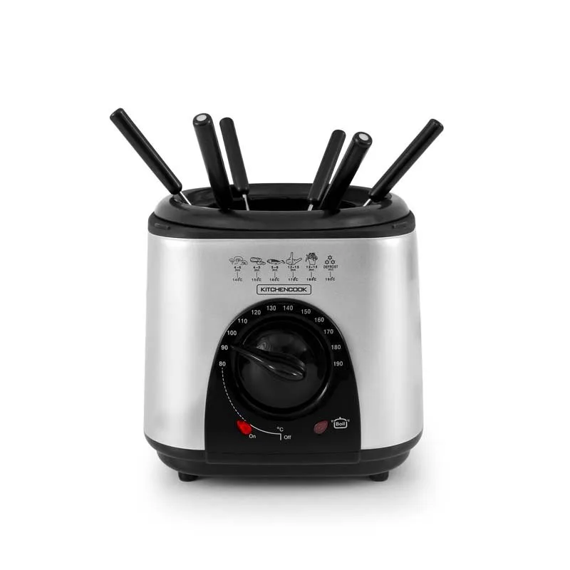 Kitchencook - Friteuse électrique 1L 2en1  - Avec service à fondue - Couvercle avec fenêtre - Revêtement antiadhésif - miniature 6 - Zenkaa