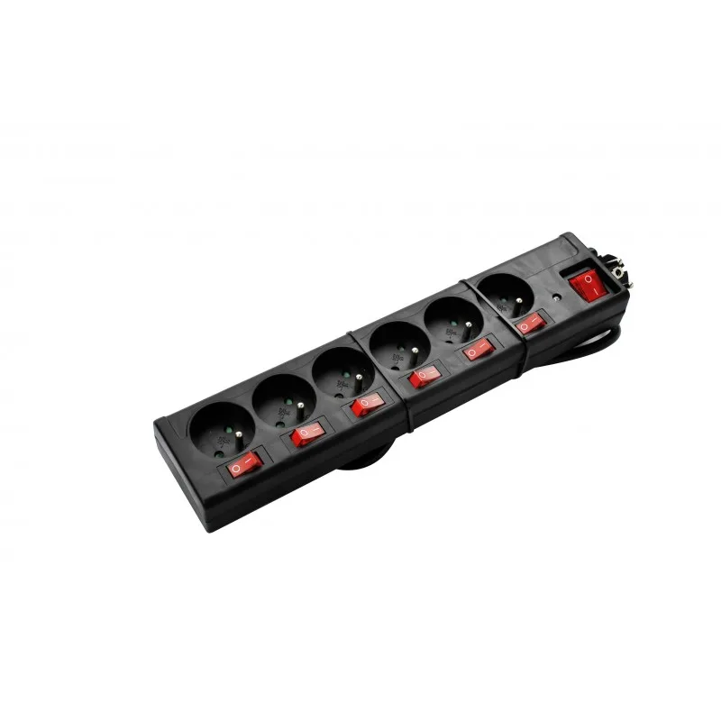 Lot de 3 Multiprises noire 6 prises avec interrupteurs indépendants FNB6KS06 BLACK X3 de Pullman - miniature 3 - Zenkaa
