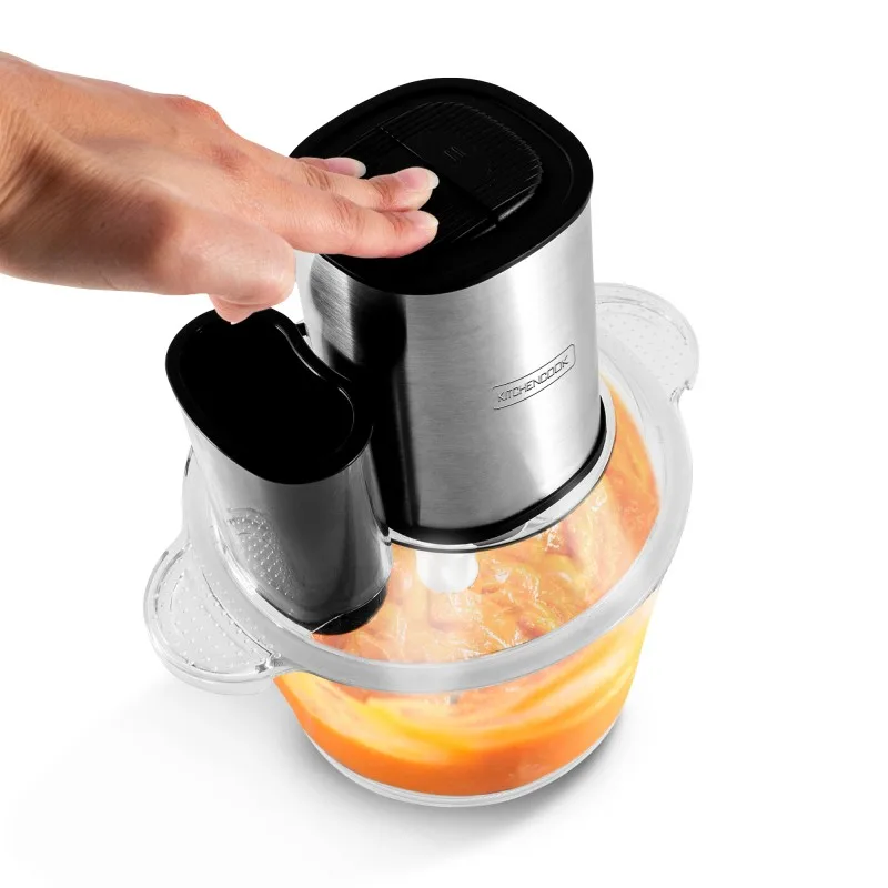 Kitchencook - Hachoir inox multifonction 5en1 - 600W - Capacité (3L) - 4 lames - Fouet - Spatule - Bol mélangeur en verre - miniature 5 - Zenkaa