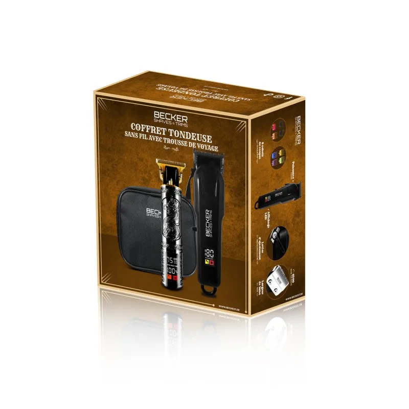 Kit 2 tondeuses Barbe et Cheveux Homme Sans Fil avec trousse de voyage Strim XP Becker - miniature 8 - Zenkaa