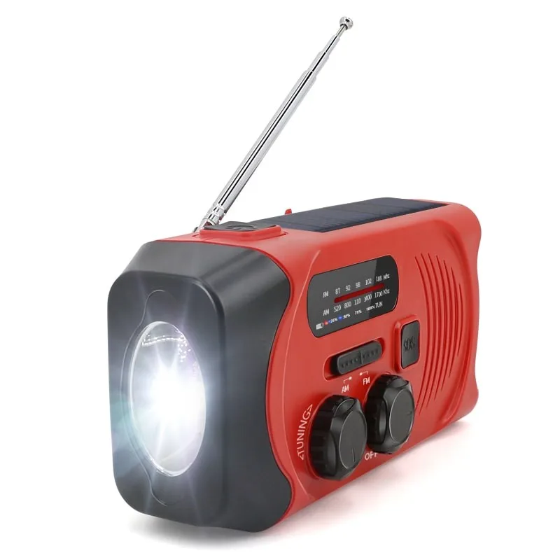 Denver - SCR-2000 - Radio portable solaire et manivelle - AM/FM - Lampe LED 1W - Batterie 2000mAh - Charge USB - Sirène SOS - miniature 6 - Zenkaa