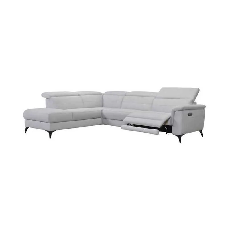 MELBOURNE CANAPÉ D'ANGLE GAUCHE AVEC 1 PLACE RELAX ÉLECTRIQUE TISSU GRIS VIMELBOURNEAGGR - miniature 2 - Zenkaa