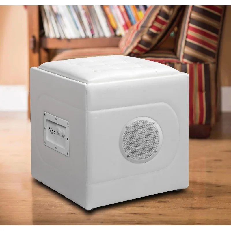 Dynabass - SOFA SOUND WHITE - Pouf musical Bluetooth sans fil - 10W - Batterie rechargeable intégrée - miniature 2 - Zenkaa