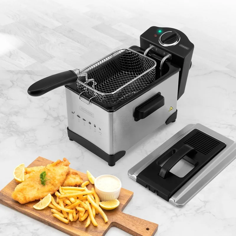KitchenCook - FRY PLUS - Inox - Friteuse semi-pro - 3 L - 2000 W - miniature 6 - Zenkaa