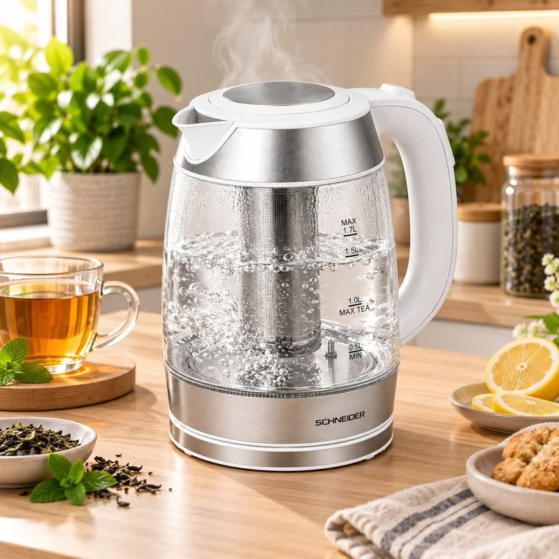 Schneider - SCKE236TP - Bouilloire théière avec infuseur - 6 températures - Verre 1,7 L - 2200 W - miniature 2 - Zenkaa