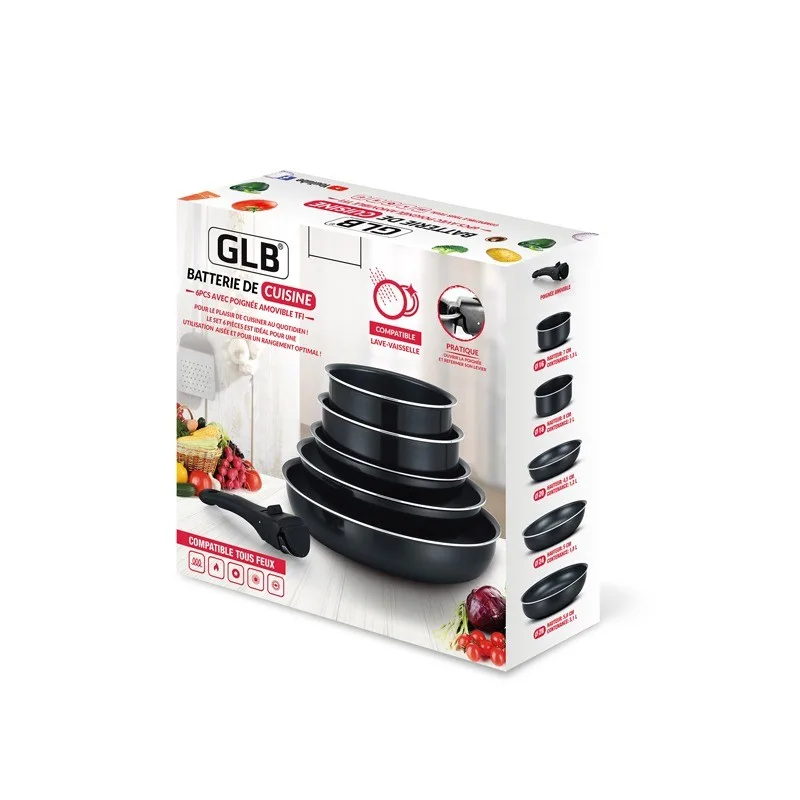 Batterie de cuisine 6 pièces avec poignée amovible EXPEND TFI GLB - miniature 9 - Zenkaa