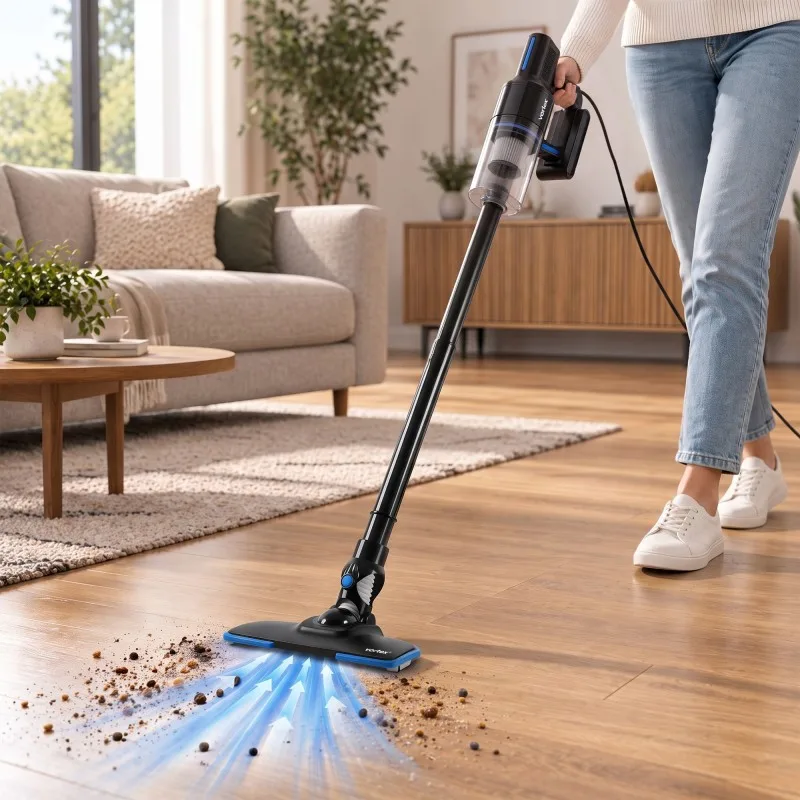 Vortex - Aspirateur balai 2en1 filaire - 400W - Filtre Hepa - Poignée ergonomique - Cordon 5m - Noir - miniature 3 - Zenkaa