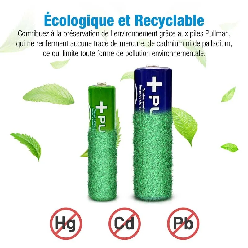 Pack avec Chargeur et Piles Rechargeables POWERSET AA de Pullman - miniature 3 - Zenkaa