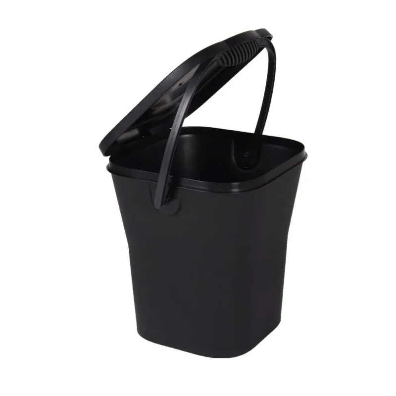 EDA - Poubelle à compost - Gris anthracite - 6 L - Couvercle hermétique - Anse - Zenkaa