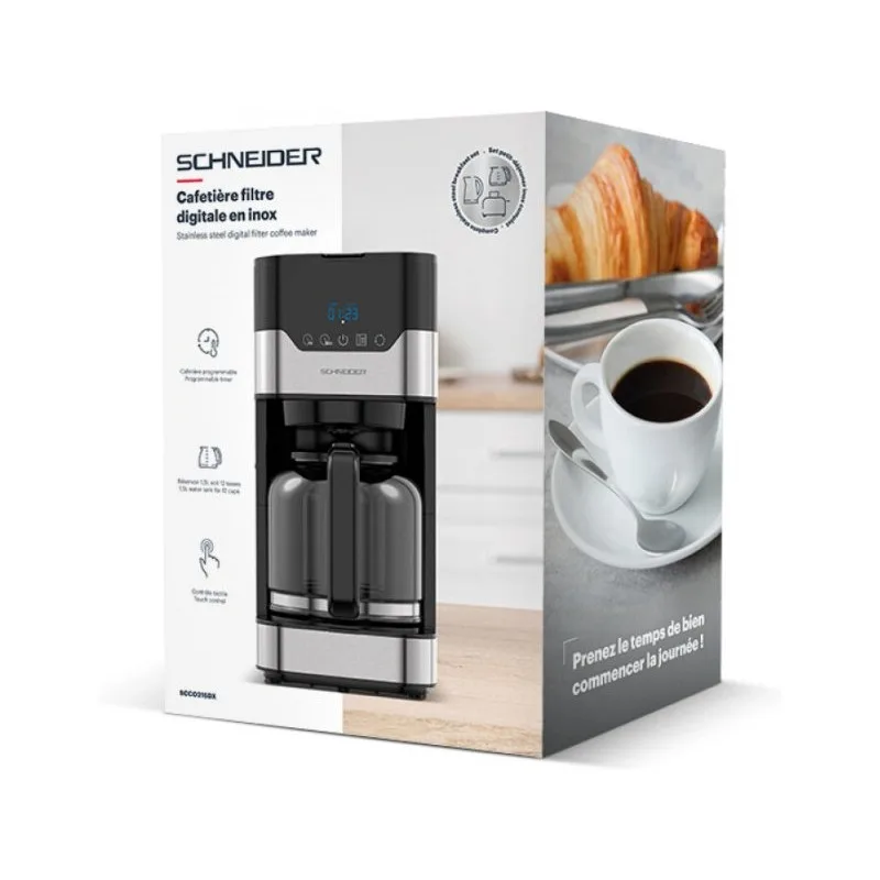 Cafetière filtre 1,5l programmable SCCO215DX SCHNEIDER - miniature 5 - Zenkaa