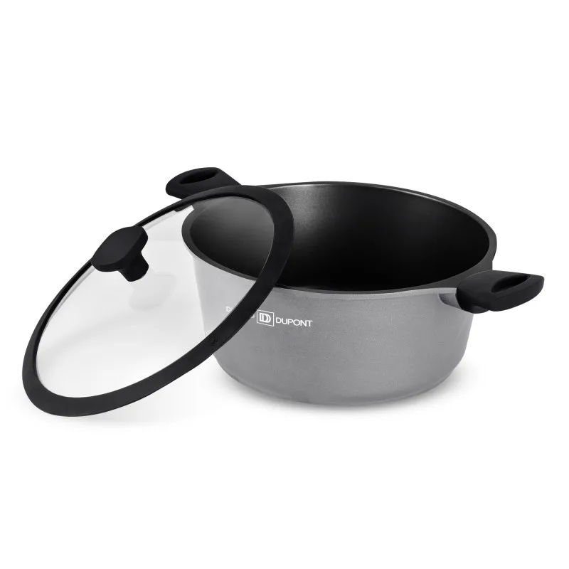 Faitout fonte d’aluminium 24 cm avec couvercle CHAMBORD TITANE FT24TFI Durant dupont - miniature 3 - Zenkaa
