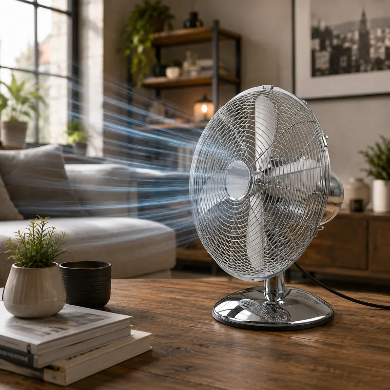 Ventilateur de Table en Métal 30 cm – INOX - miniature 2 - Zenkaa