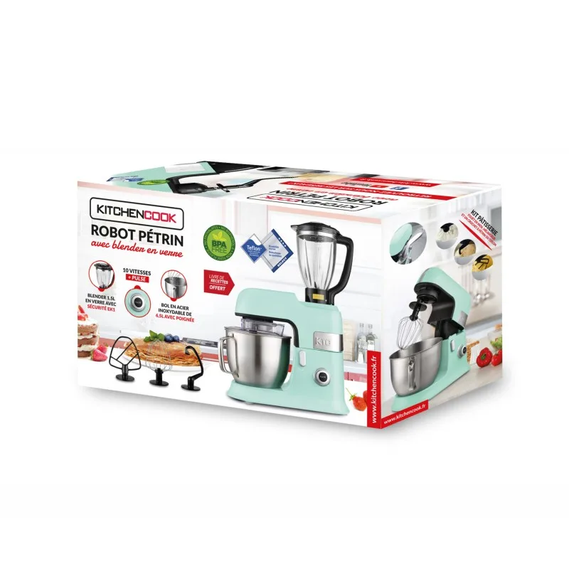Robot Pétrin 6.5L Avec Blender Sécurise Et Accessoires En Téflon - Reconditionné - miniature 7 - Zenkaa